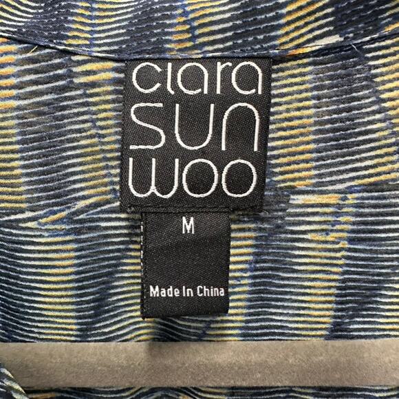 Clara Sun Woo Women's Medium Blouse Sheer Long Sleeves Flowy Casual - Picture 4 of 13
